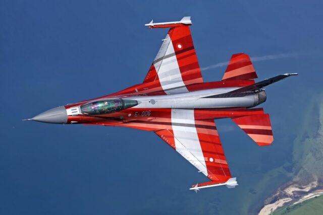 RDAF debuts at FIA2024 with new F-16 Dannebrog aircraft